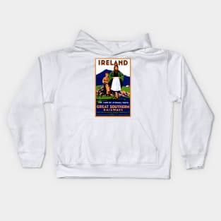 Vintage Travel Poster Ireland Great Southern Railways Kids Hoodie